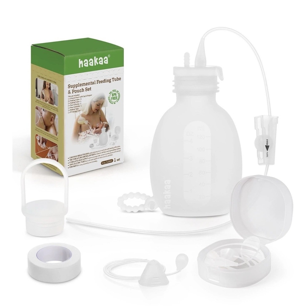 Haakaa Supplemental Feeding Tube & Pouch Set,Baby Supplemental Nursing System,Sn